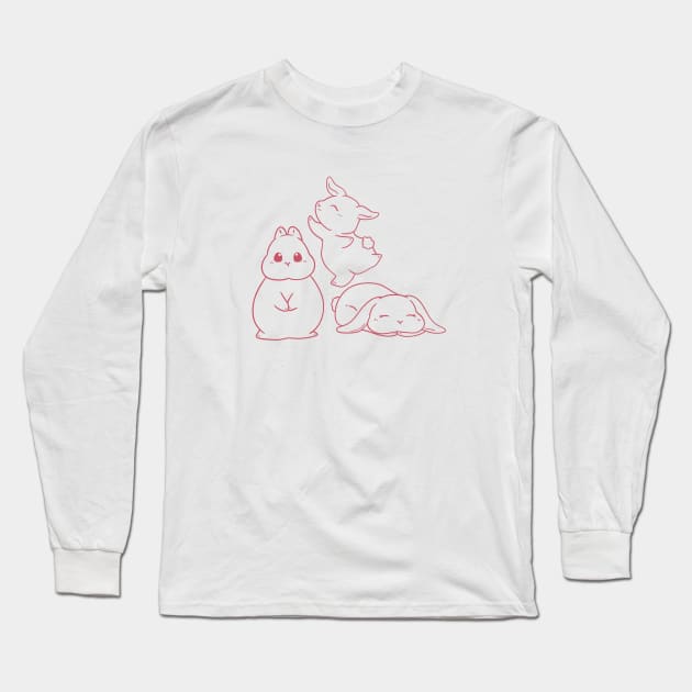 BSC Line art Wedding Trio | Bunniesmee Wedding Edition Long Sleeve T-Shirt by GambarGrace